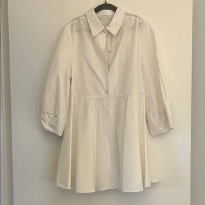 Classic Women's White Button-Down Shirt Dress
